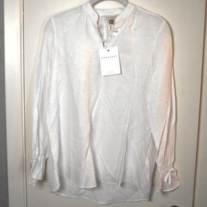 Downeast Cleo Poet Long-Sleeve Jacquard Blouse